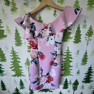 Floral Off-Shoulder Guess Pink Dress